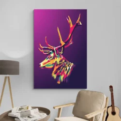 Tableau cerf pop art portrait 2 3 2.webp