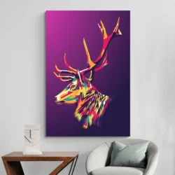 Tableau cerf pop art portrait 2 3 4.webp