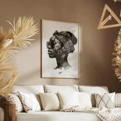 Tableau dessin Africain portrait 2 3 4.webp