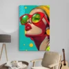 Tableau femme Pop art lunettes rouges portrait 2 3 2.webp