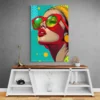 Tableau femme Pop art lunettes rouges portrait 2 3 3.webp