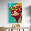 Tableau femme Pop art lunettes rouges portrait 2 3 4.webp