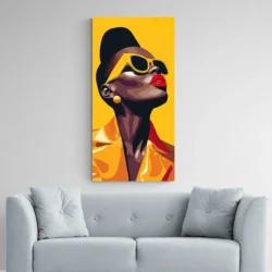Tableau femme afro jaune portrait 1 2 2.webp