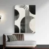 Tableau geometrie abstraite noir et blanc portrait 3 4 3.webp