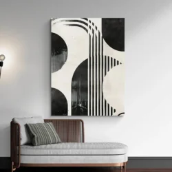Tableau geometrie abstraite noir et blanc portrait 3 4 3.webp