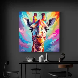 Tableau girafe color1 carre 2.webp