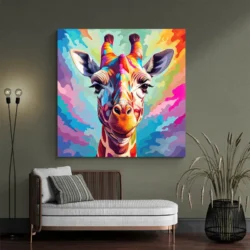 Tableau girafe color1 carre 4.webp