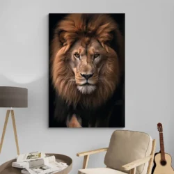 Tableau lion sepia portrait 2 3 3.webp