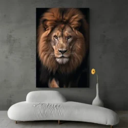 Tableau lion sepia portrait 2 3 4.webp