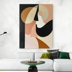 Tableau minimaliste beige et noir portrait 3 4 3.webp