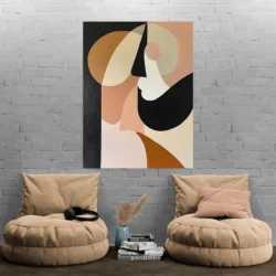 Tableau minimaliste beige et noir portrait 3 4 4.webp