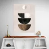 Tableau minimaliste geometrique noir et beige portrait 3 4 2.webp