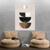 Tableau minimaliste geometrique noir et beige portrait 3 4 4.webp