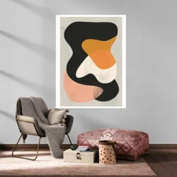 Tableau minimaliste noir et jaune portrait 3 4 4.webp