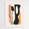 Tableau minimaliste rose noir et jaune 1.webp