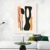 Tableau minimaliste rose noir et jaune portrait 3 4 3.webp