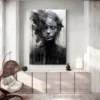 Tableau peinture noir et blanc moderne portrait 2 3 2.webp