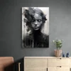 Tableau peinture noir et blanc moderne portrait 2 3 3.webp