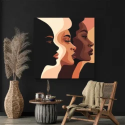 Tableau silhouettes visages femmes carre 3.webp