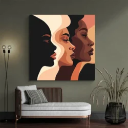 Tableau silhouettes visages femmes carre 4.webp