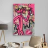 Tableau street art panthere rose portrait 2 3 4.webp