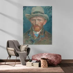 autoportrait au chapeau de feutre gris van gogh portrait 3 4 3.webp