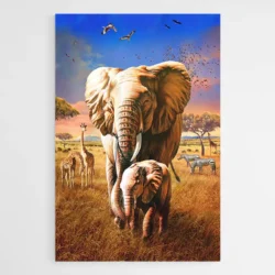 peinture elephant dans la savane 1.webp