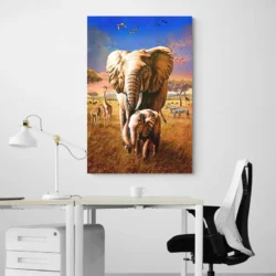peinture elephant dans la savane portrait 2 3 2.webp