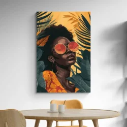 poster femme afro jaune et vert portrait 2 3 2.webp