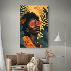poster femme afro jaune et vert portrait 2 3 4.webp