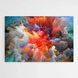 tableau abstrait orange et gris 1.webp