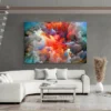 tableau abstrait orange et gris paysage 3 2 4.webp