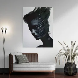 tableau abstrait silhouette de femme portrait 3 4 3.webp