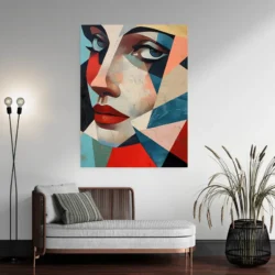 tableau abstrait visage cubisme portrait 3 4 2.webp