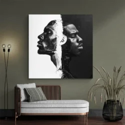 tableau abstrait visages hommes noirs carre 2.webp