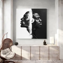 tableau abstrait visages hommes noirs carre 4.webp
