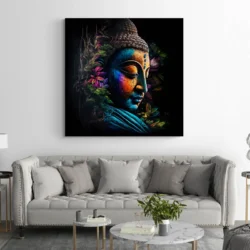 tableau bouddha colore carre 3.webp