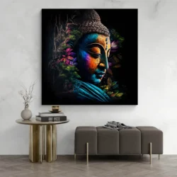 tableau bouddha colore carre 4.webp