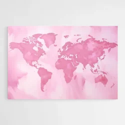 tableau carte du monde rose 1.webp