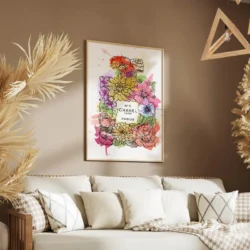 tableau chanel rose portrait 2 3 4.webp