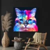 tableau chat multicolore carre 3.webp