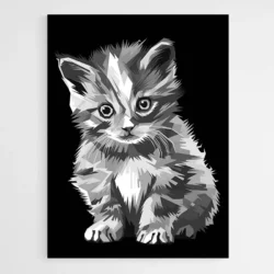 tableau chat noir et blanc 1.webp