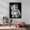 tableau chat noir et blanc portrait 3 4 2.webp