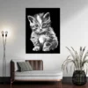 tableau chat noir et blanc portrait 3 4 3.webp