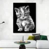 tableau chat noir et blanc portrait 3 4 4.webp