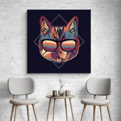 tableau chat stylises carre 3.webp