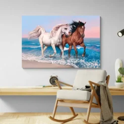 tableau cheval plage paysage 3 2 2.webp