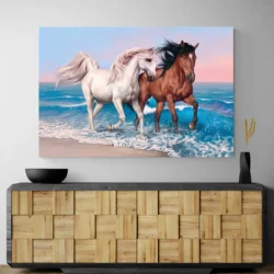 tableau cheval plage paysage 3 2 3.webp