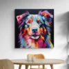 tableau chien colore carre 2.webp