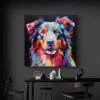 tableau chien colore carre 3.webp